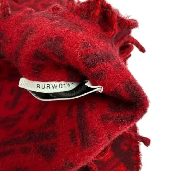 BURBERRY TB Motif Jacquard Cashmere Scarf in Red - Picture 11 of 11